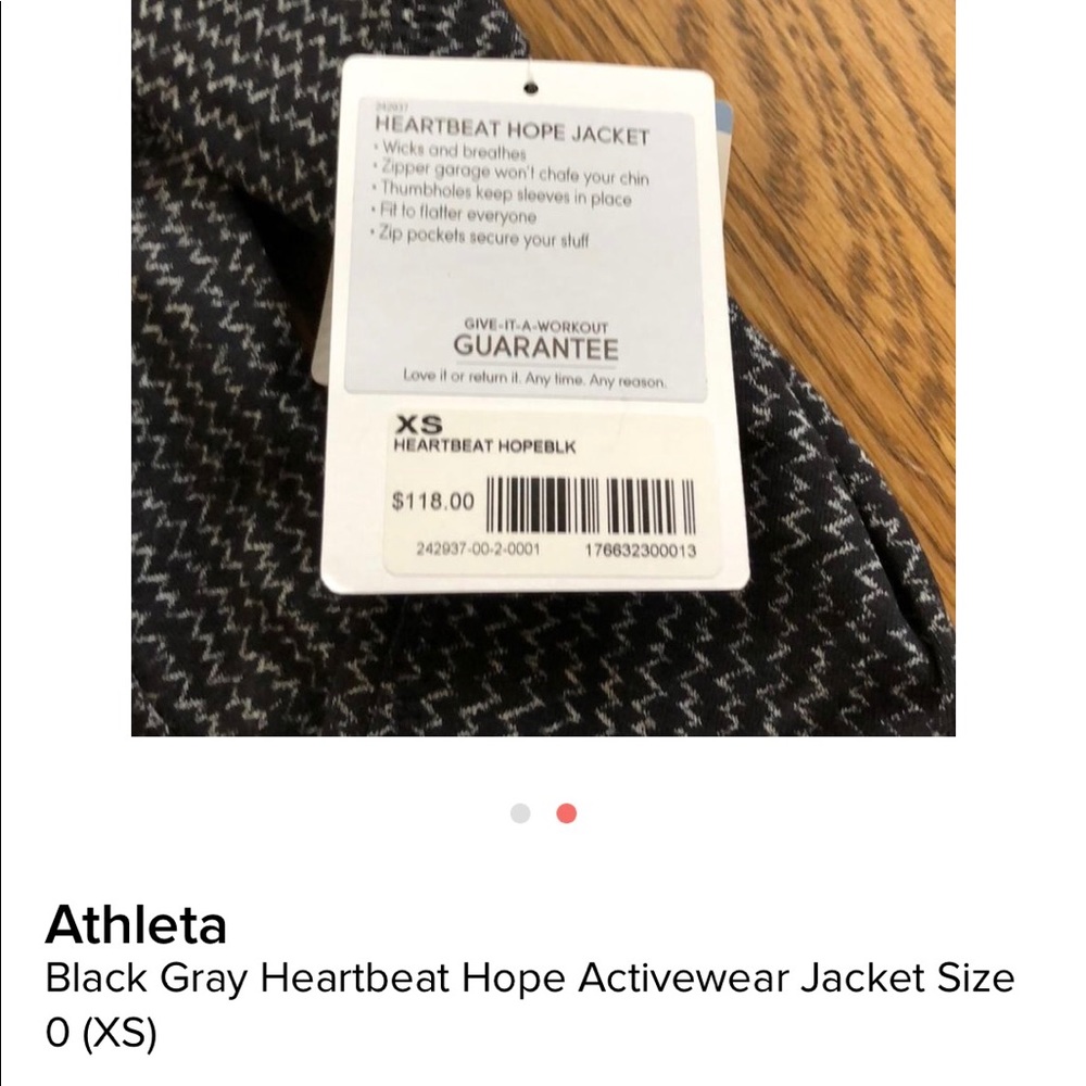 NWT Athleta Heartbeat Hope Jacket, XS